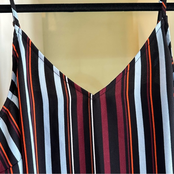 Halogen V-Neck Striped Adjustable Straps Tank Top Camisole Size M - Picture 5 of 11